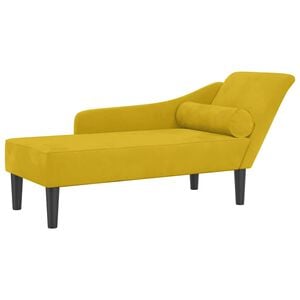 vidaXL Chaise longue met kussens fluweel geel