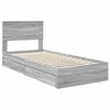 vidaXL Opslag bed met hoofdeinde Grijs Sonoma 90 x 190 cm Bewerkt hout