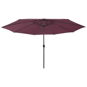 vidaXL Parasol met LED-verlichting 400 cm bordeauxrood