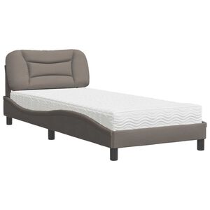 vidaXL Bed met matras "Hvar" stof taupe 80x200 cm