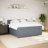 vidaXL Boxspring met matras fluweel donkergrijs 200x200 cm