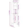 vidaXL Hoge kast 34,5x34x180 cm bewerkt hout gerookt eikenkleurig