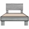 vidaXL Bedframe bewerkt hout en metaal grijs sonoma eiken 75x190 cm