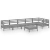 vidaXL 7-delige Loungeset massief grenenhout grijs