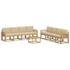 vidaXL Buiten bankenset 9 st Wit en Beige
