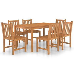 vidaXL 7-delige tuinset 150x90 cm massief teakhout