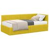 vidaXL Hoekbedframe met Matras met hoofdeinde 2 pcs Geel Fluweel