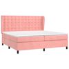vidaXL Boxspring met matras fluweel roze 200x200 cm