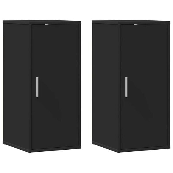 vidaXL Schoenenkasten 2 st 32x35x70 cm spaanplaat zwart