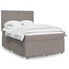 vidaXL Boxspring met matras stof taupe 140x200 cm