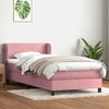 vidaXL Boxspring met matras fluweel roze 100x210 cm