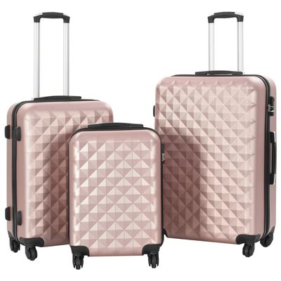 bundel krijgen diep vidaXL 3-delige Harde kofferset ABS roségoud online kopen | vidaXL.be