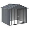 vidaXL Hondenhok met dak 117x103x102 cm gegalvaniseerd staal zwart
