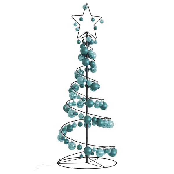 vidaXL LED-kerstboom met kerstballen 80 LEDs warm wit 120 cm