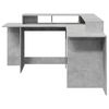 vidaXL Bureau met LED-verlichting 152x152x91 cm hout betongrijs