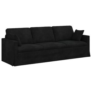 vidaXL Bank Zwart 228 x 78 x 80 cm Fluweel