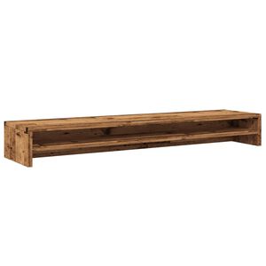 vidaXL Monitorstandaard 100x24x13 cm bewerkt hout oud houtkleurig