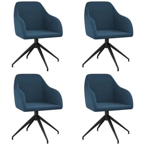 vidaXL Eetkamerstoelen 4 st fluweel blauw