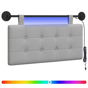 vidaXL Hangend hoofdbord Met LED-verlichting Wolkengrijs Stof