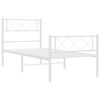 vidaXL Bedframe met hoofd- en voeteneinde metaal wit 90x200 cm