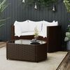 vidaXL 4-delige Loungeset met kussens poly rattan bruin
