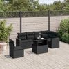 vidaXL 7-delige Loungeset met kussens poly rattan zwart