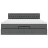 vidaXL Ottoman bed met matras en LED's 160x200cm stof donkergrijs