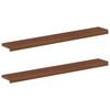 vidaXL Raamkozijnen 2 st Donkerbruin 110 x 20 x 2 cm Massief Eikenhout