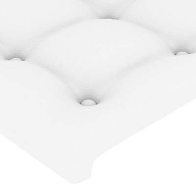 vidaXL Hoofdbord met randen 147x23x78/88 cm kunstleer wit