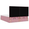 vidaXL Ottoman bed met matrassen en LED's 180x200cm fluweel roze