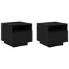 vidaXL Nachtkastje 2 pcs Zwart Eiken 40 x 39 x 37 cm Bewerkt hout