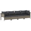 vidaXL 8-delige Loungeset met kussens poly rattan grijs