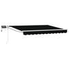 vidaXL Handbediende luifel met LED's Zwart en Wit 3 x 2,5 m
