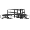 vidaXL Tuin Sofa Set met kussen 4 pcs Zwart Aluminium
