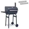 vidaXL Houtskoolbarbecue 75 x 48 x 120 cm zilver