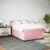 vidaXL Boxspring met matras fluweel roze 140x190 cm