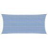 vidaXL Zonneschaduwzeil 2 x 5 m HDPE Rechthoekig Blauw en Wit