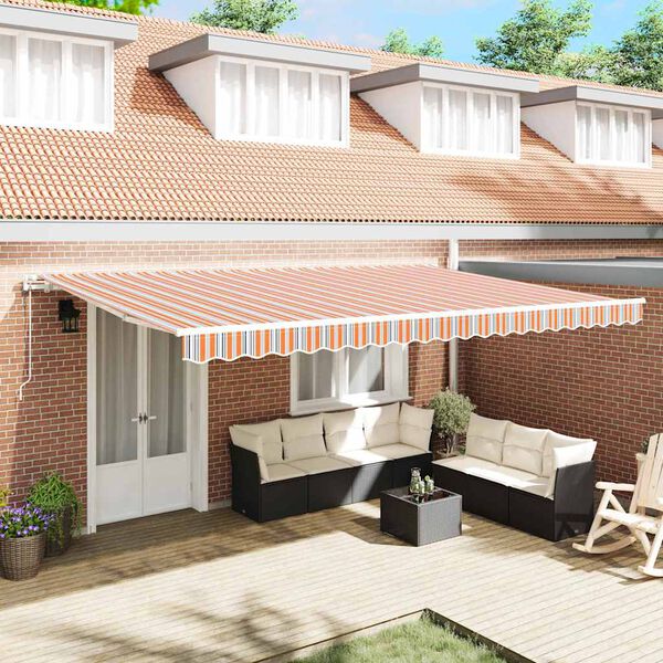 vidaXL Inklapbaar Zonnescherm Multikleur 500 &times; 300 cm Stof en Metaal