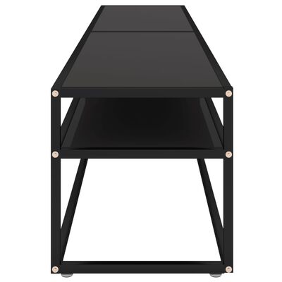 vidaXL Tv-meubel 200x40x40,5 cm gehard glas zwart