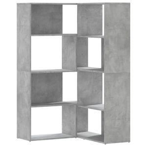 vidaXL Boekenkast 4-laags hoek 85x85x140 cm bewerkt hout betongrijs