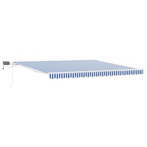 vidaXL Uitschuifbare luifel Blauw en Wit 500 &times; 300 cm