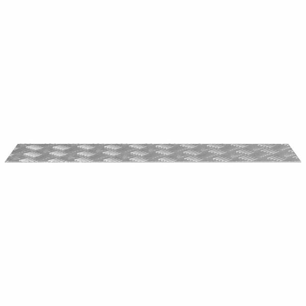 vidaXL Trap Tread Rechthoekig 2 pcs Zilver 80 x 20 cm Aluminium