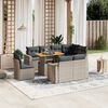 vidaXL 9-delige Loungeset met kussens poly rattan grijs