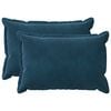 vidaXL Kussen met kussen HOUTEN 2 st Blauw fluweel