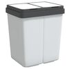 vidaXL Vuilnisbak dubbel 2x25 L wit