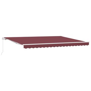vidaXL Luifel handmatig uittrekbaar 450x300 cm bordeauxrood