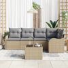 vidaXL Tuin Sofa Set met kussen 6 pcs Beige Poly riet