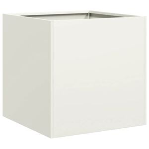 vidaXL Plantenbak 40x40x40 cm koudgewalst staal wit