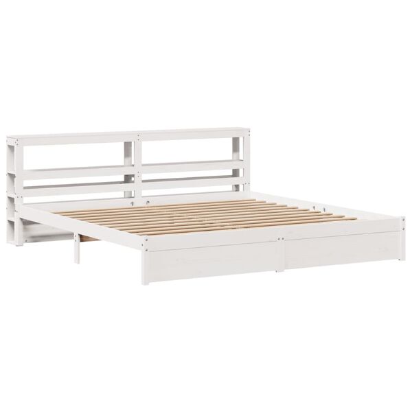 vidaXL Bedframe met hoofdeinde zonder matras 180x200 cm wit