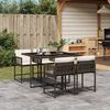 vidaXL 5-delige Tuinset met kussens poly rattan bruin